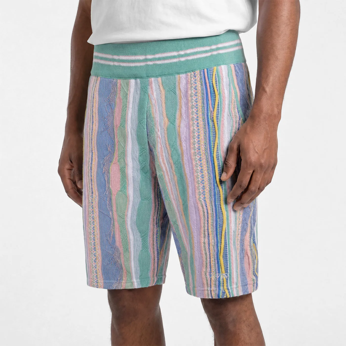 COOGI Light Weight Sweater Knit shorts roz-galben bumbac