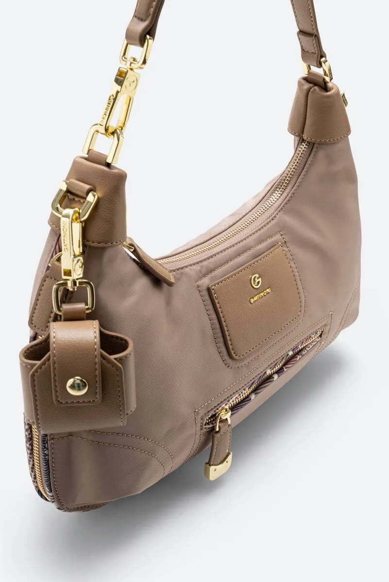 Gattinoni Colorsoul Hobo geantă bej nailon