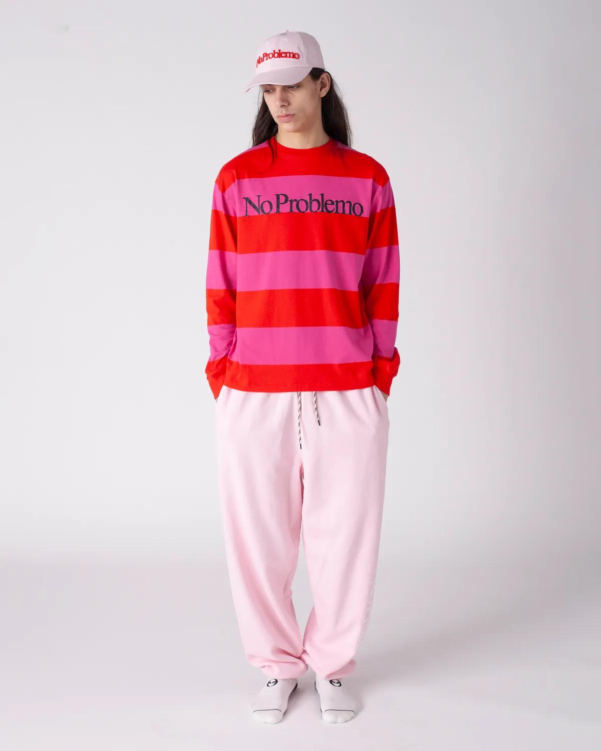 No Problemo NP30002.03 pantaloni trening Pale Pink bumbac