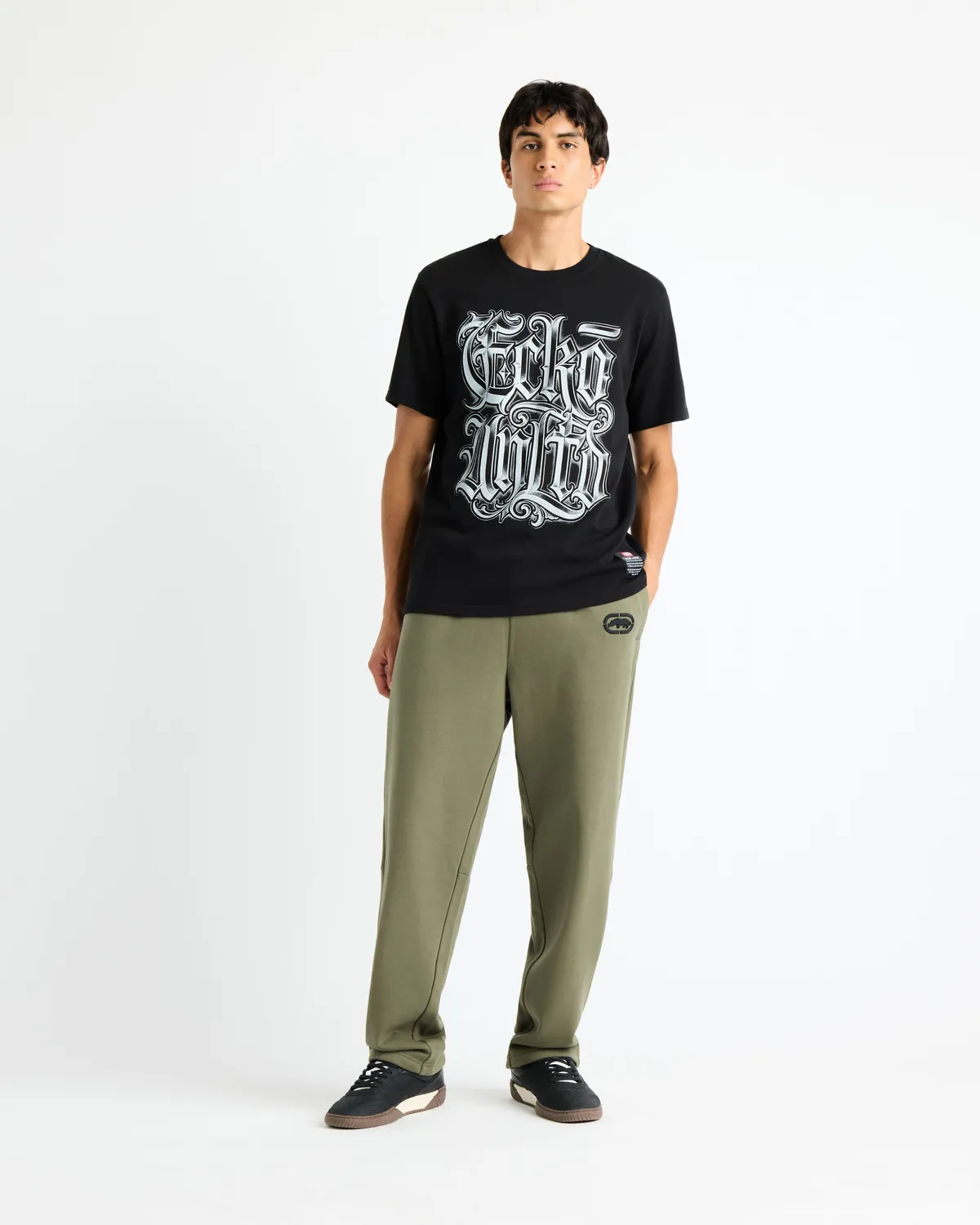 Ecko Red Classic Wide Leg pantaloni sport maslinii