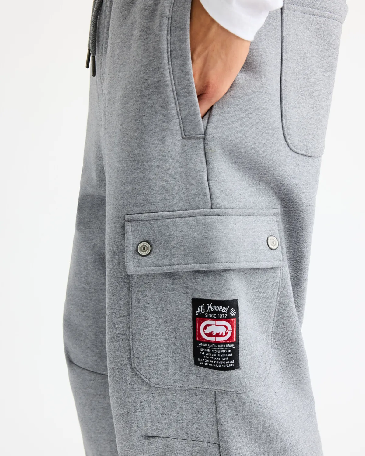 Ecko Red Cargo Pocket Fleece Baggy Pant pantaloni gri