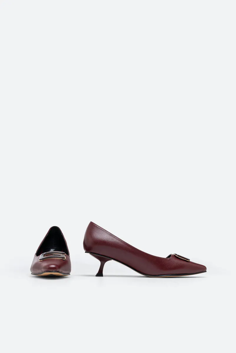 Gattinoni Ipswich pantofi toc piele visiniu 45 mm