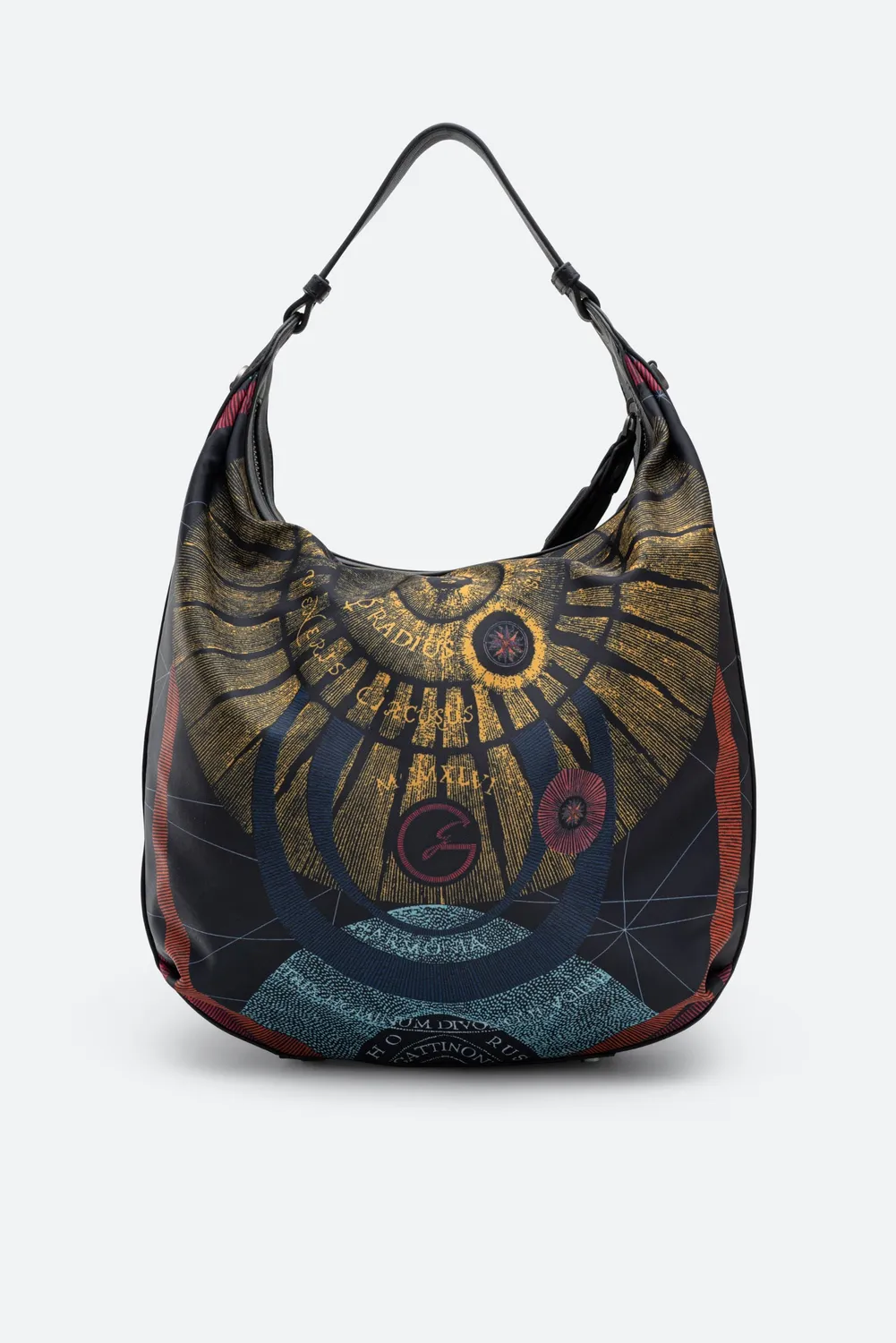 Gattinoni Planetarium Black geanta hobo neagra piele tehnic