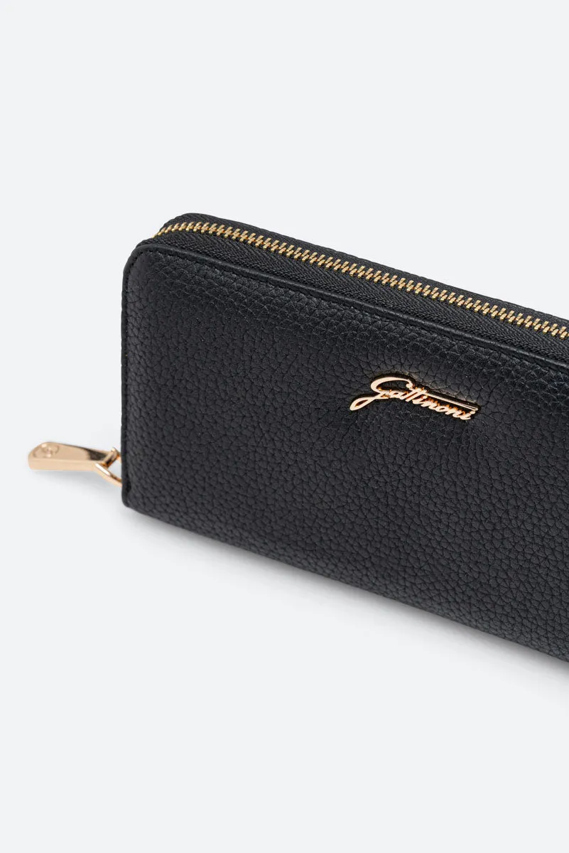 Gattinoni Hellen Lorella portofel negru piele 19 cm