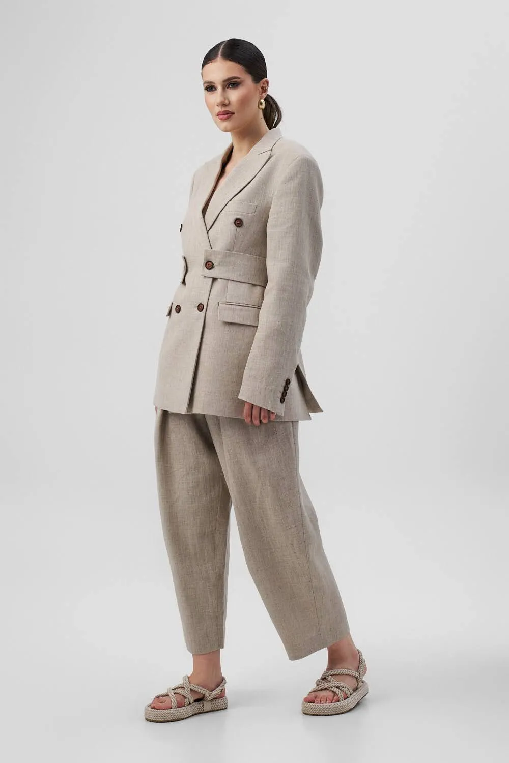 Dualitae MANON pantaloni bej in 100% XS-XXL
