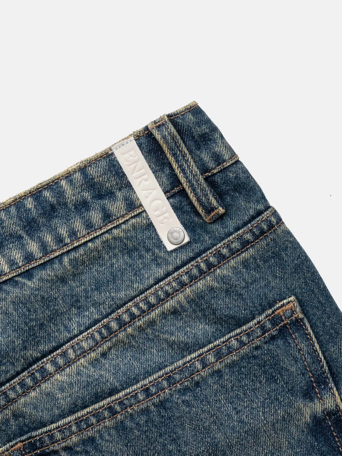 Enrage Slim Straight blugi Coated Washed Blue denim 14 oz