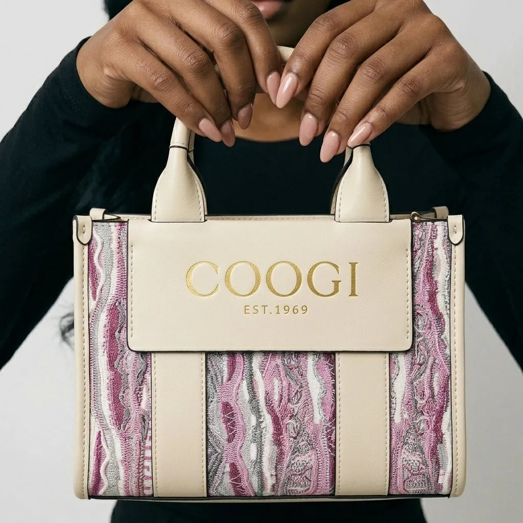 COOGI Hamptons geantă mini fuchsia piele imprimată