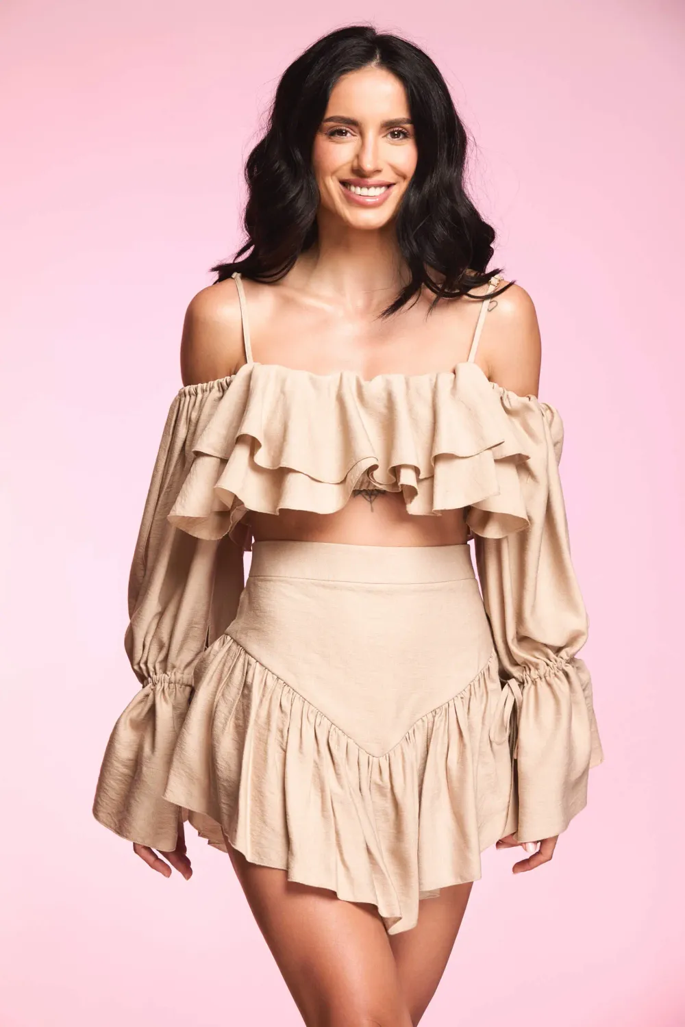 Grama Shop set volane bej nisipiu