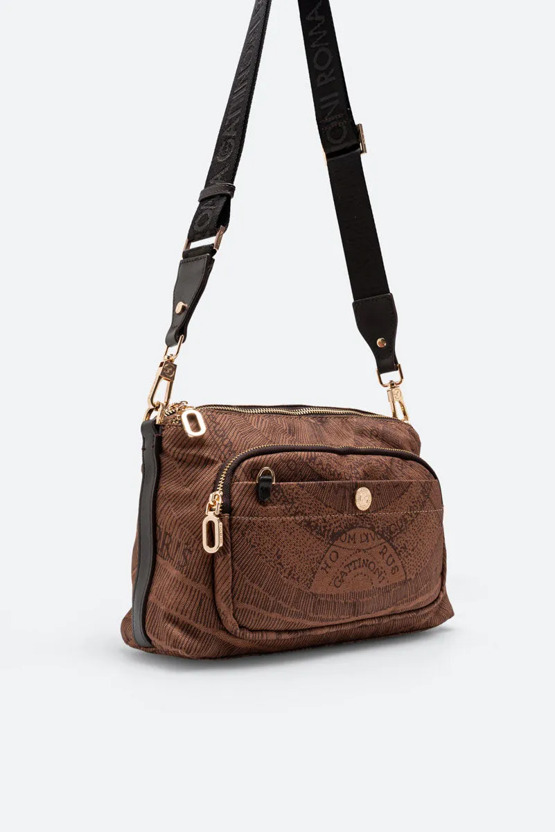 Gattinoni Maya Experience geanta crossbody maro nylon