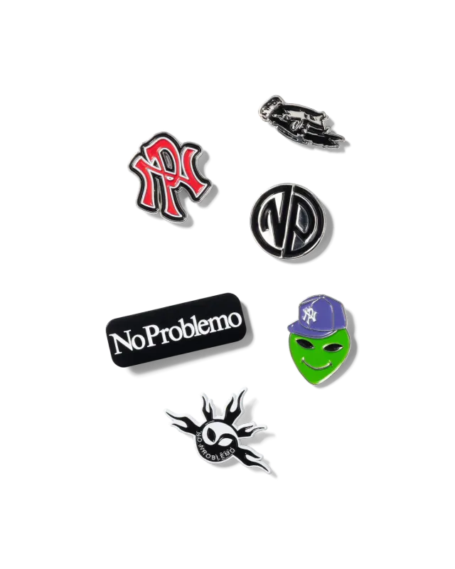 No Problemo NP Pin Badges set insigne 4 piese