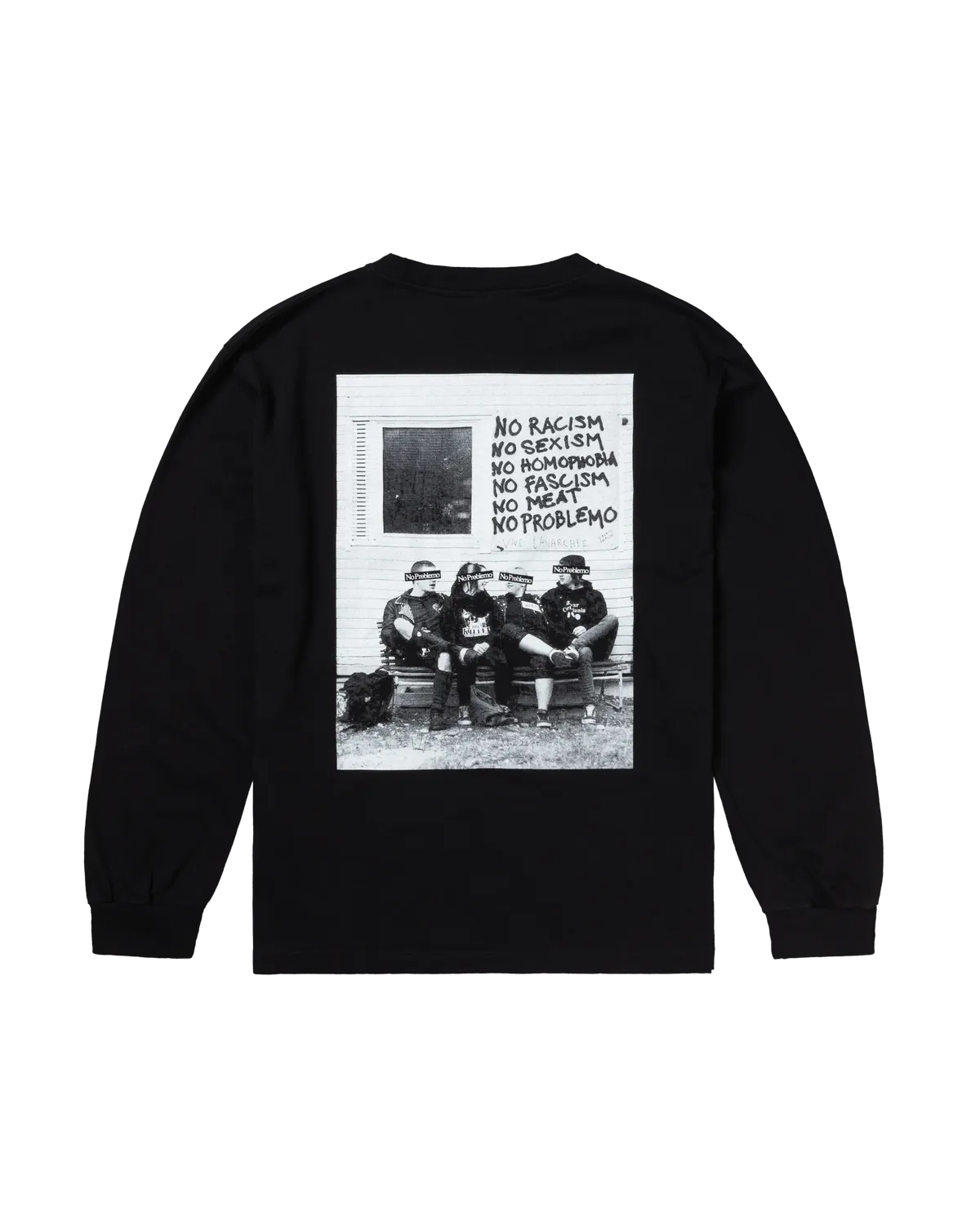 No Problemo No War LS Tee bluza neagra bumbac