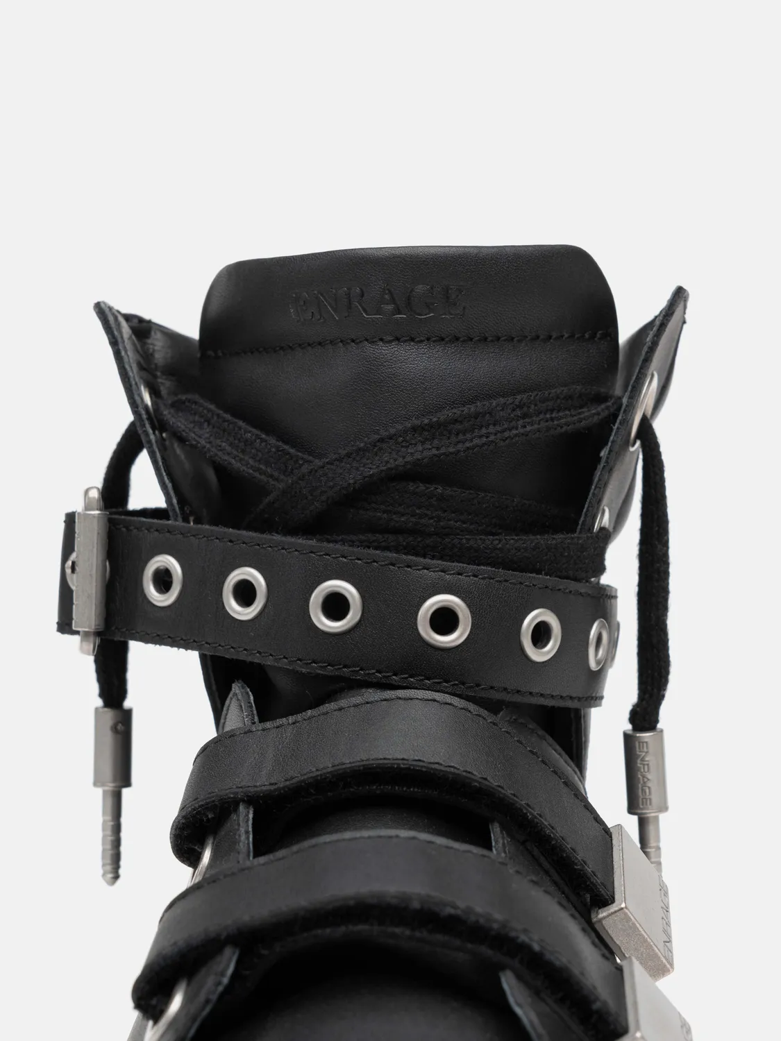 Enrage Stroboscope Sneakers High Top Negri Piele