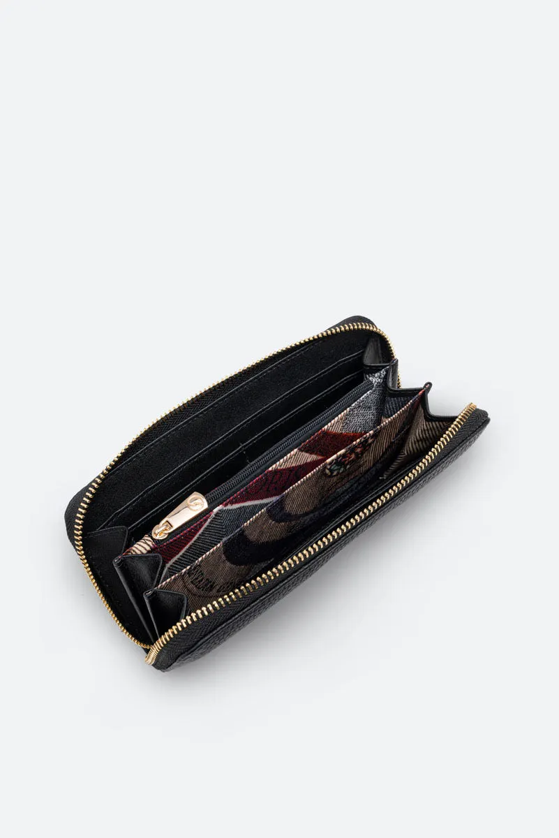 Gattinoni Hellen Lorella portofel negru piele 19 cm