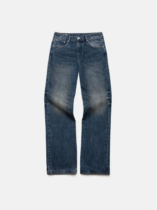 Enrage Straight Jeans blugi bleumarin denim