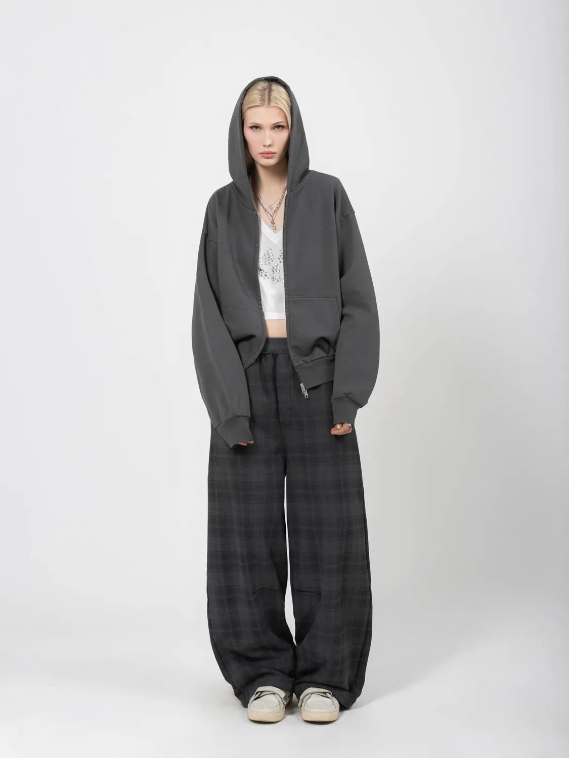 Enrage Blanc Zip Hoodie hanorac grafit bumbac