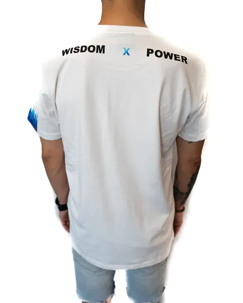 CREATEDBY White Gradient tricou boxy alb brodat
