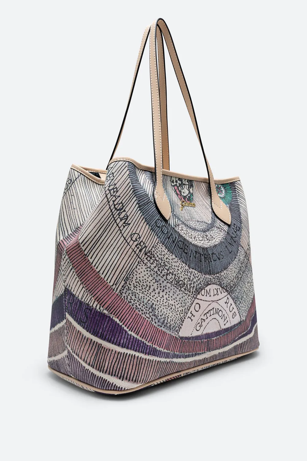 Gattinoni Planetarium Watercolor shopping mediu piele