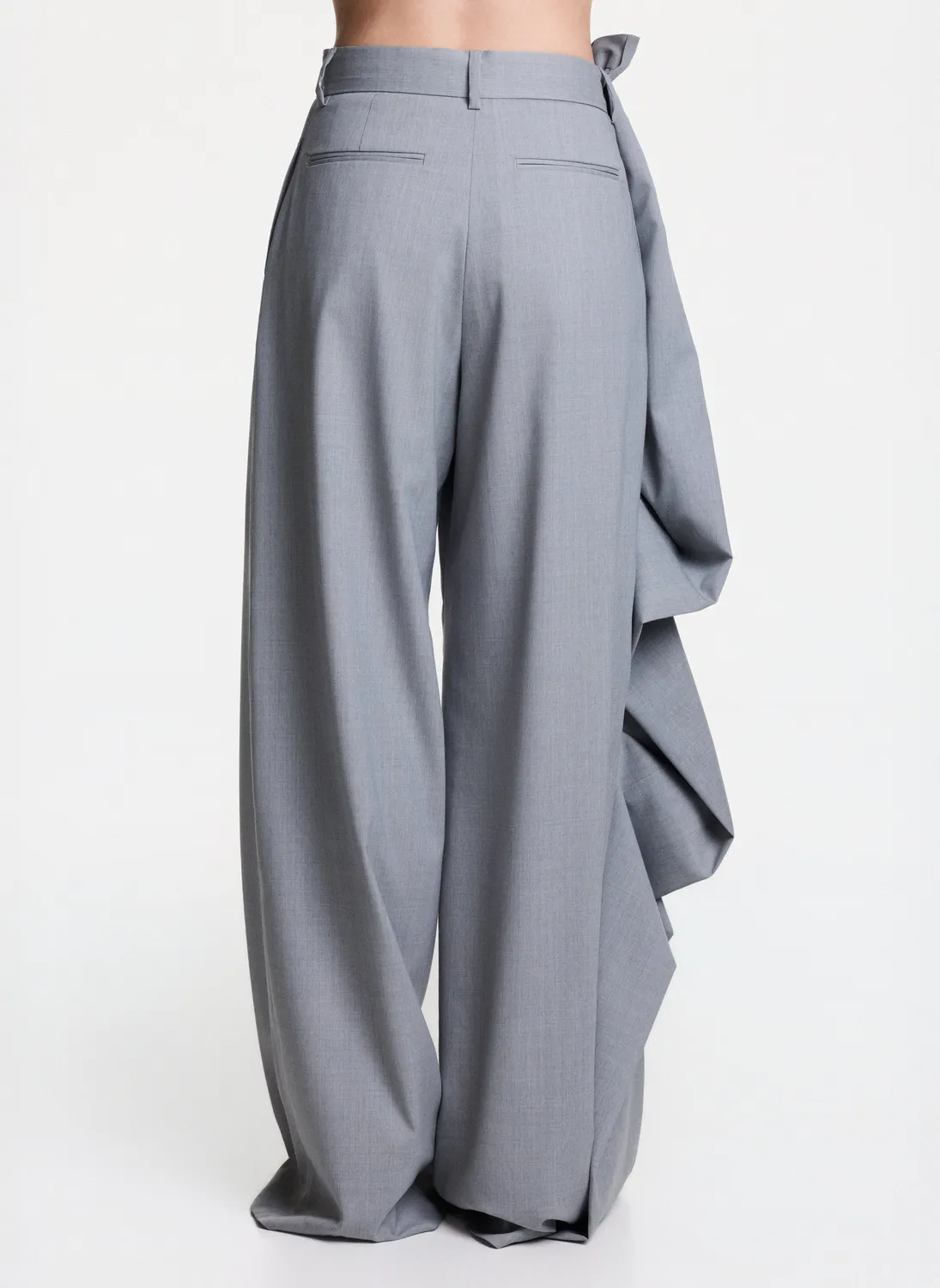 Dualitae Solene pantaloni largi gri XS-XL lână