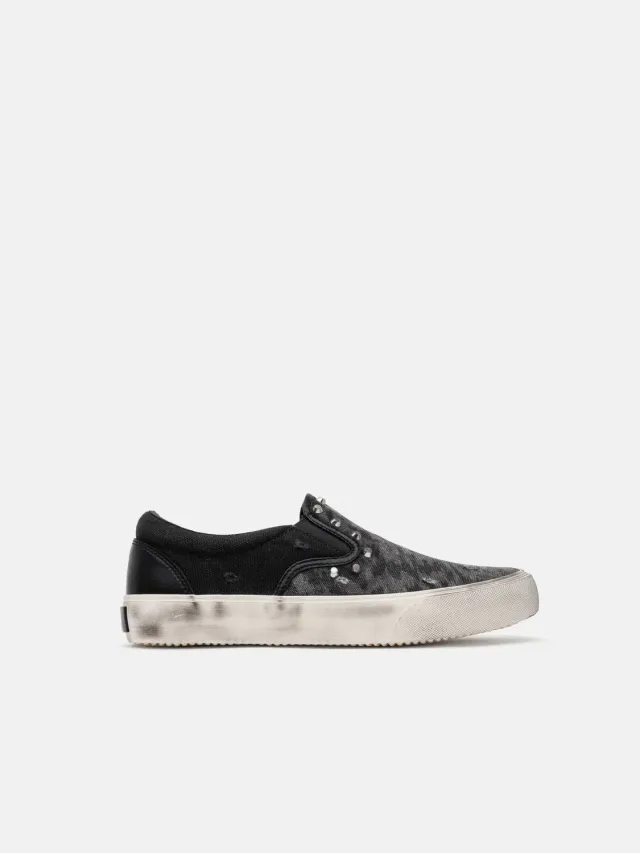 Enrage Slip On Black Leopard teniși slip-on leopard