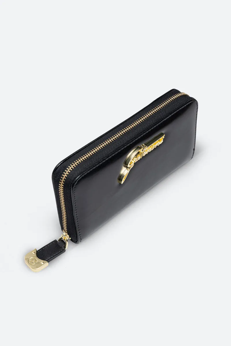Gattinoni Planetarium Brushed Buckle portofel fermoar piele