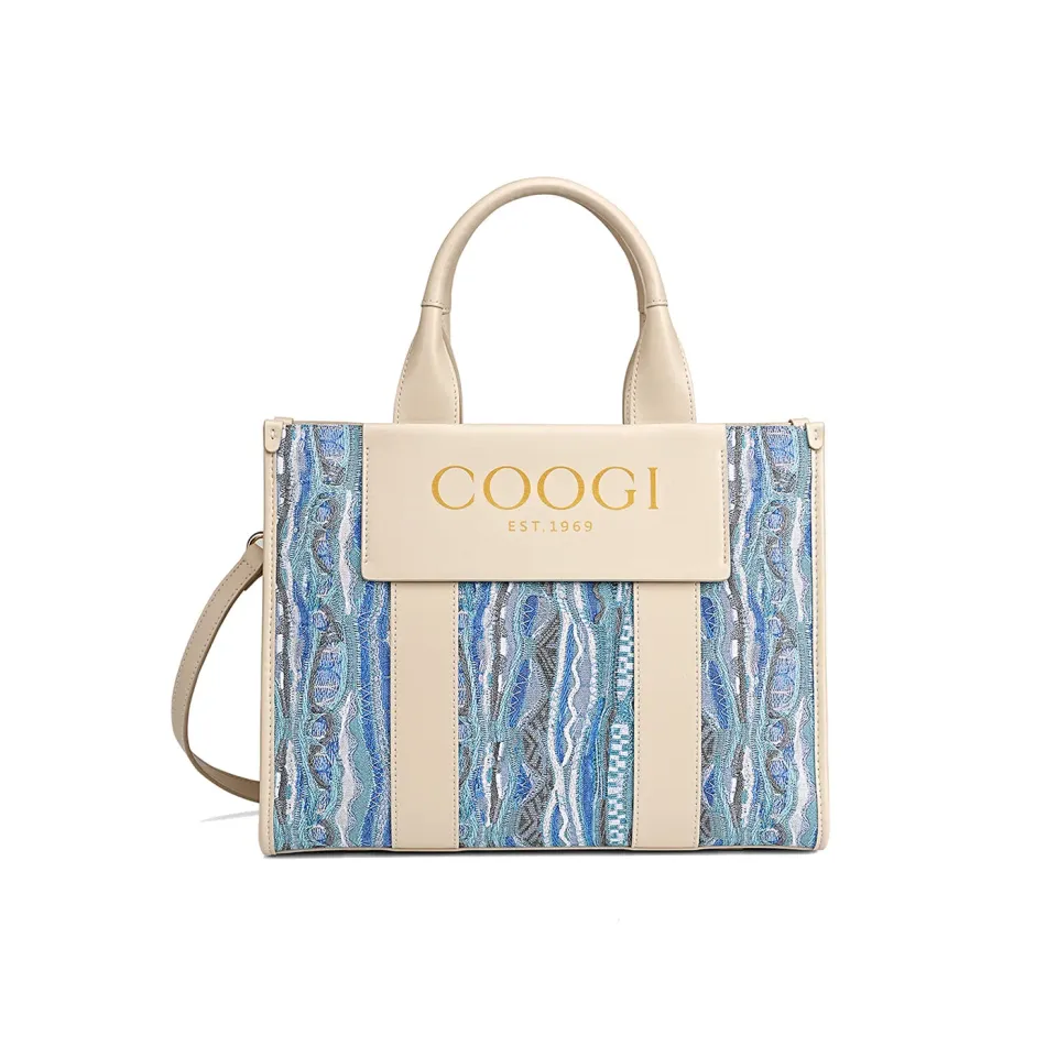 COOGI Hamptons geanta tote albastra piele sintetica