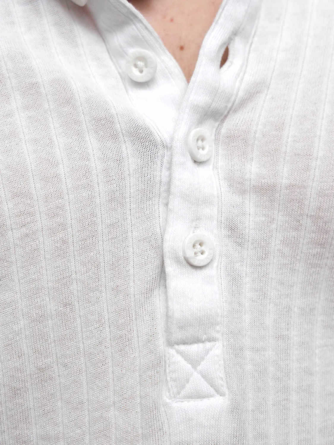 Enrage Henley Longsleeve bluză albă bumbac
