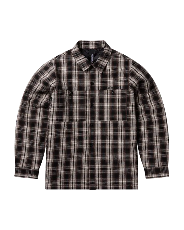 No Problemo Overshirt cămașă maro matlasată carouri