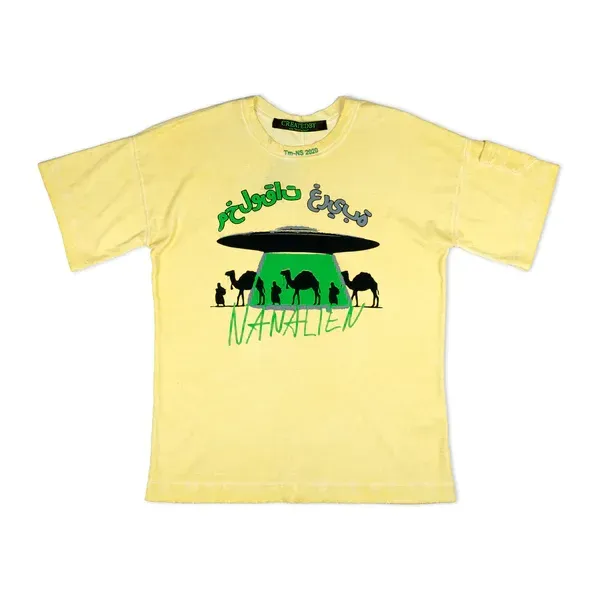 CREATEDBY Saudi Arabi tricou greu crem spalat vintage