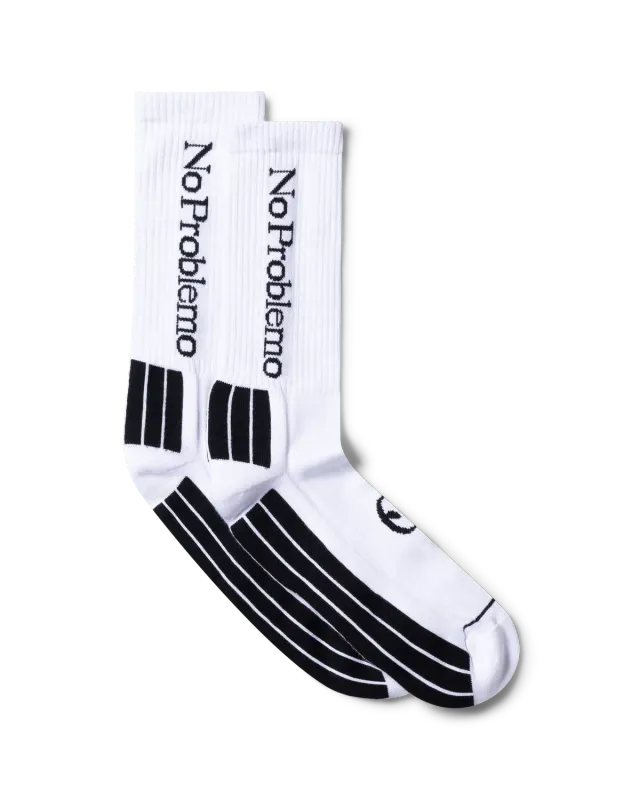No Problemo Sock sosete albe bumbac jacquard
