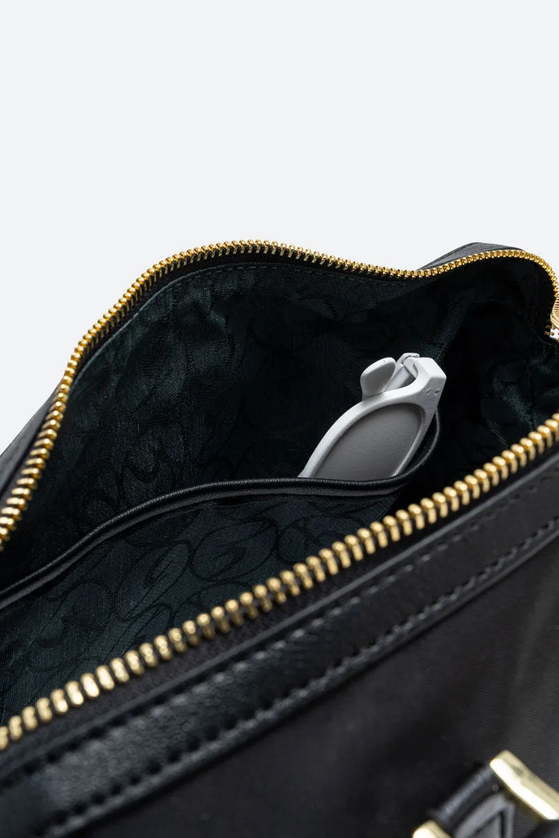 Gattinoni Colorsoul bauletto geanta neagra nailon 27 cm