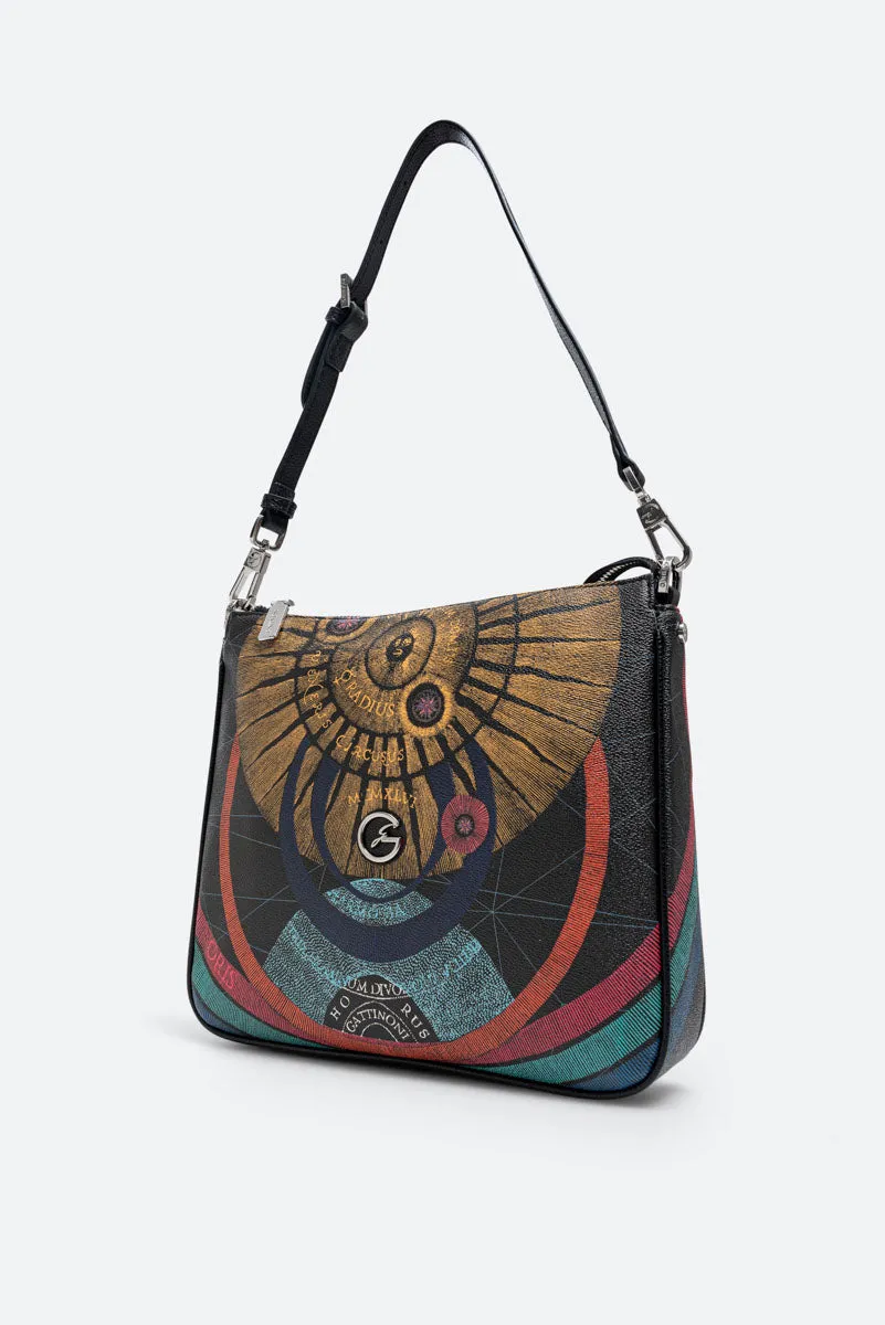 Gattinoni Planetarium Hobo geanta umar cu pouch negru