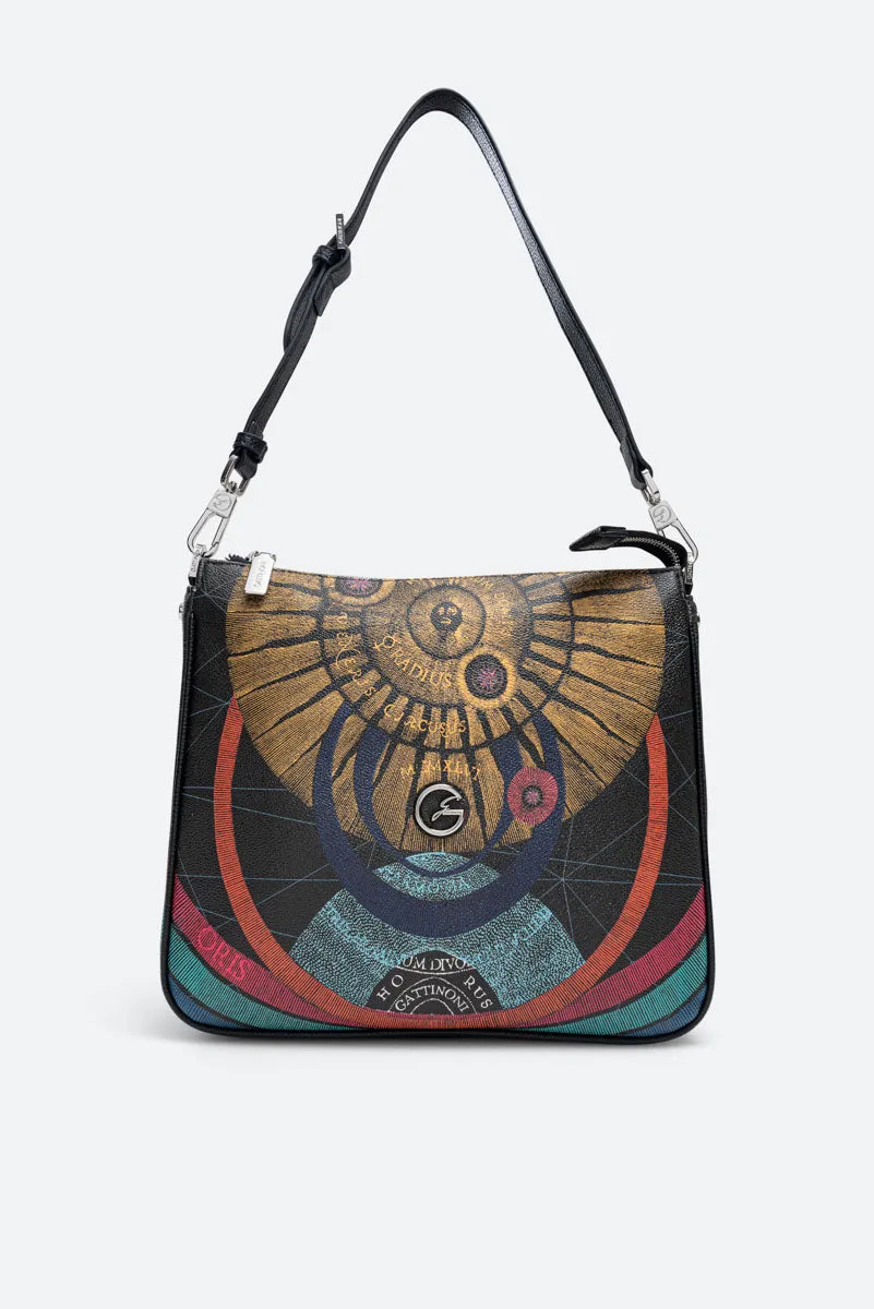 Gattinoni Planetarium Hobo geanta umar cu pouch negru