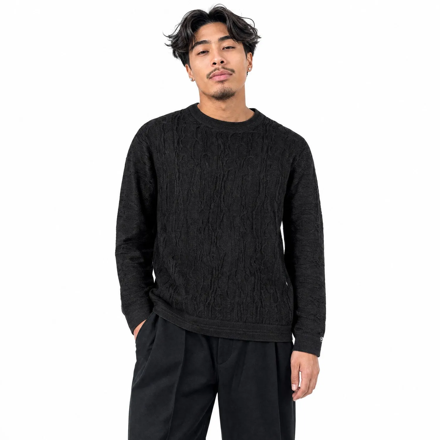 COOGI Blackout Crewneck Special Edition pulover negru bumbac