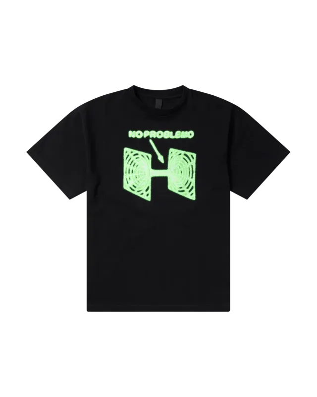 No Problemo Wormhole tricou negru bumbac greu