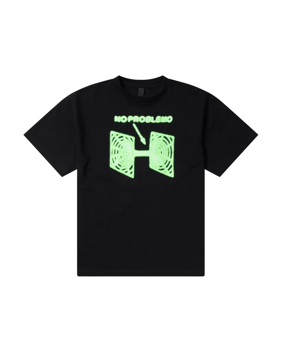 No Problemo Wormhole tricou negru bumbac greu
