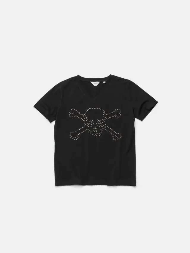 Enrage V-Neck Tee tricou negru cu tinte