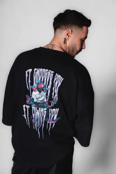 Createdby Butterfly V3 tricou negru greu 380gsm