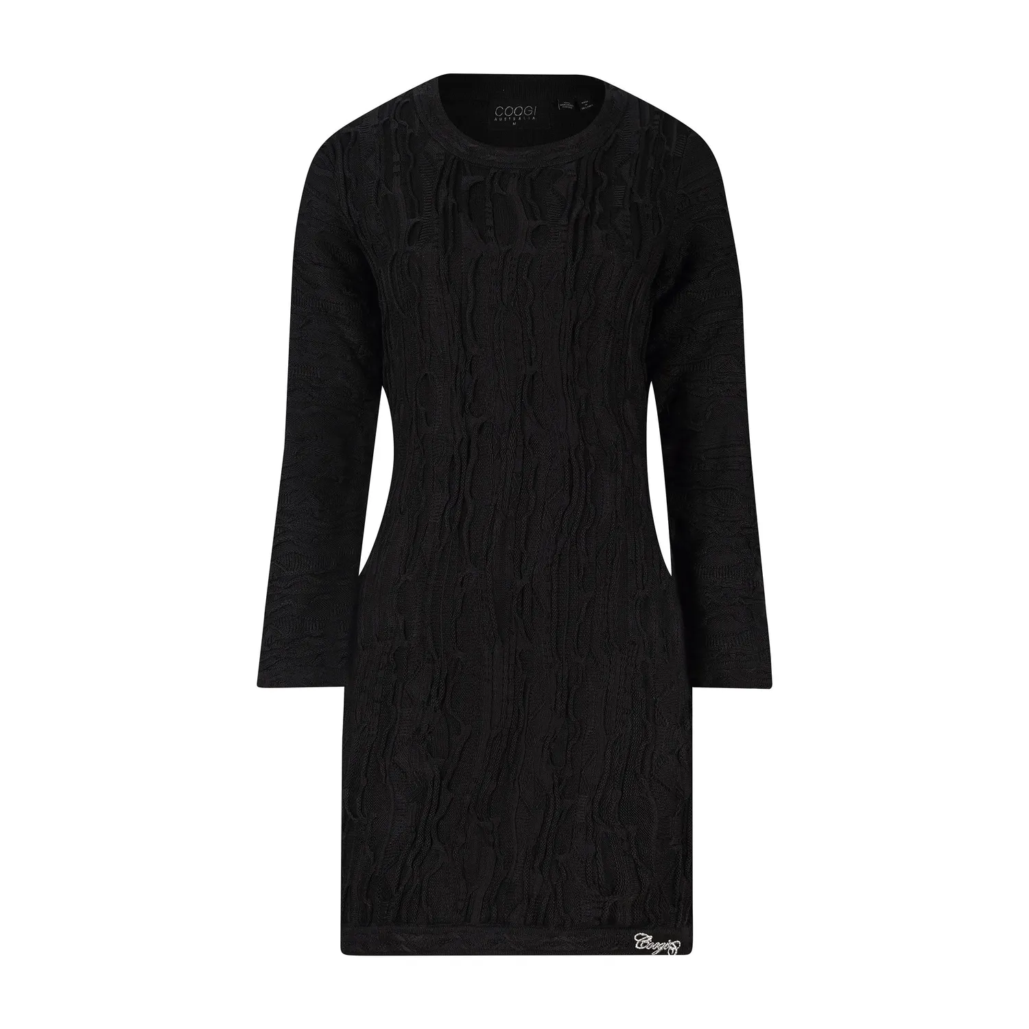 COOGI Blackout Dress rochie neagra tricot 3D bumbac