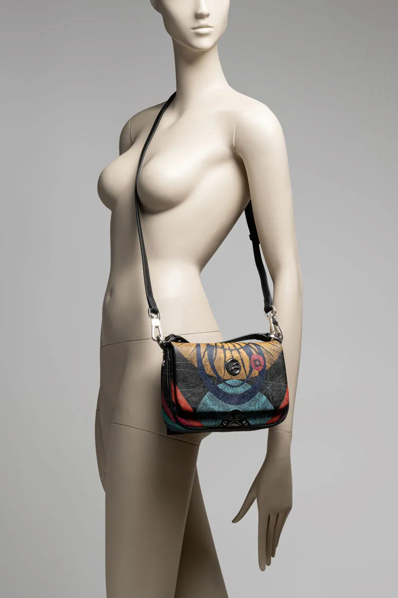 Gattinoni Flap Bag Planetarium Black geanta neagra PVC