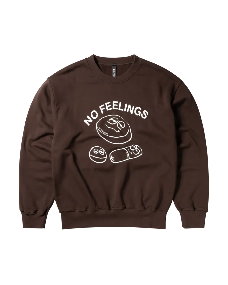 No Problemo Hard Feelings Crew bluza maro bumbac