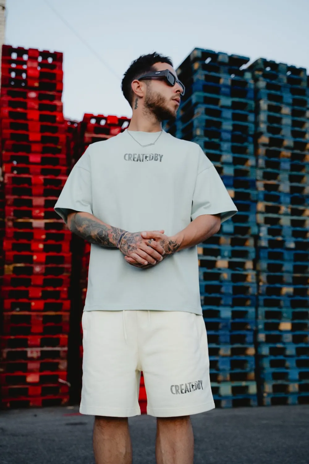 CREATEDBY Culture Blue Pastel tricou albastru pastel