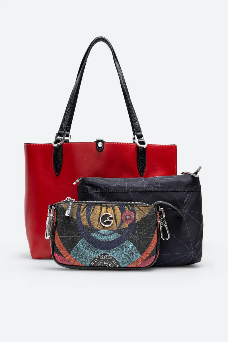 Gattinoni Planetarium Black Rosso geantă umăr reversibilă