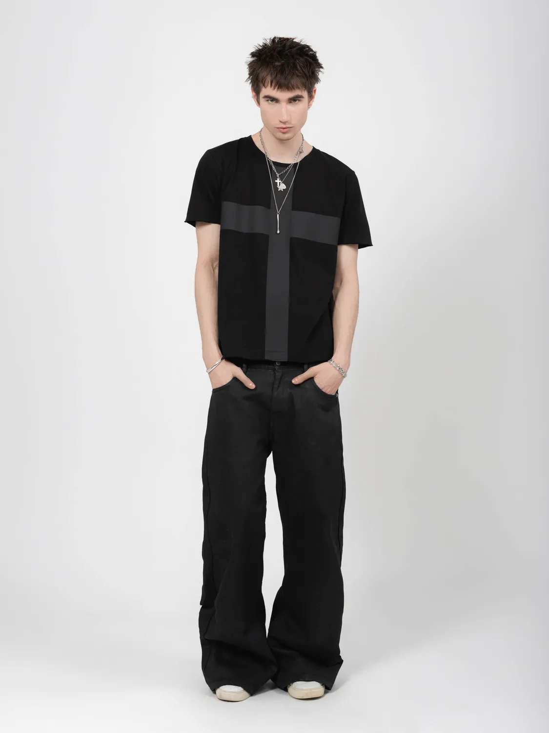 Enrage Round Neck Tee tricou negru bumbac