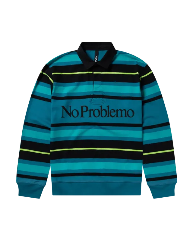No Problemo Striped LS Rugby bluză aqua dungi Portugalia