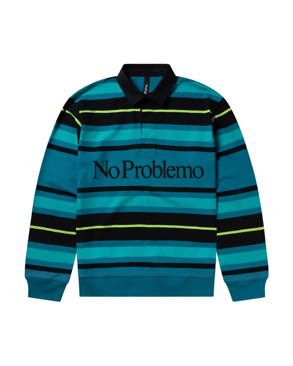 No Problemo Striped LS Rugby bluză aqua dungi Portugalia