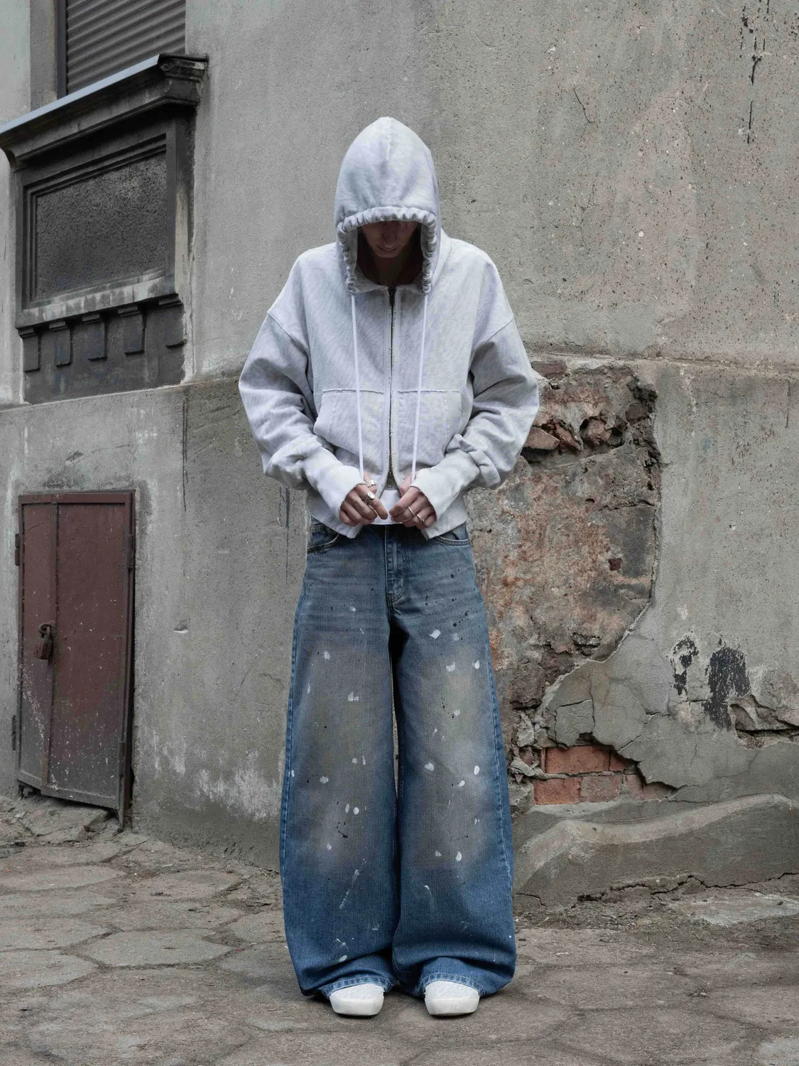 Enrage Bowstons Blue Painter blugi largi bumbac prespalat