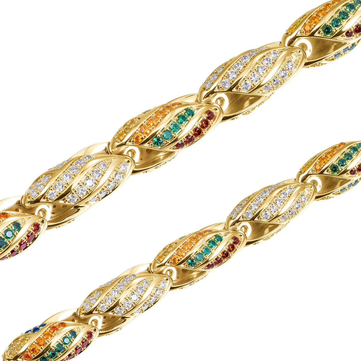 COOGI Twisted Rope Outback brățară aur galben pietre colorate