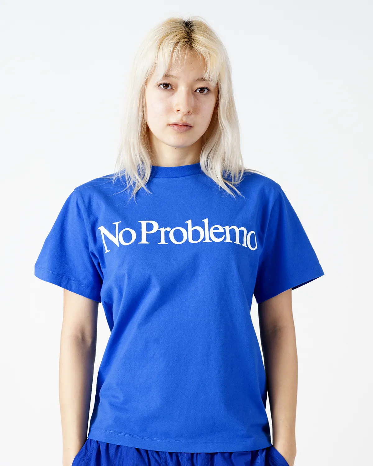 No Problemo SS Tee tricou albastru bumbac gros