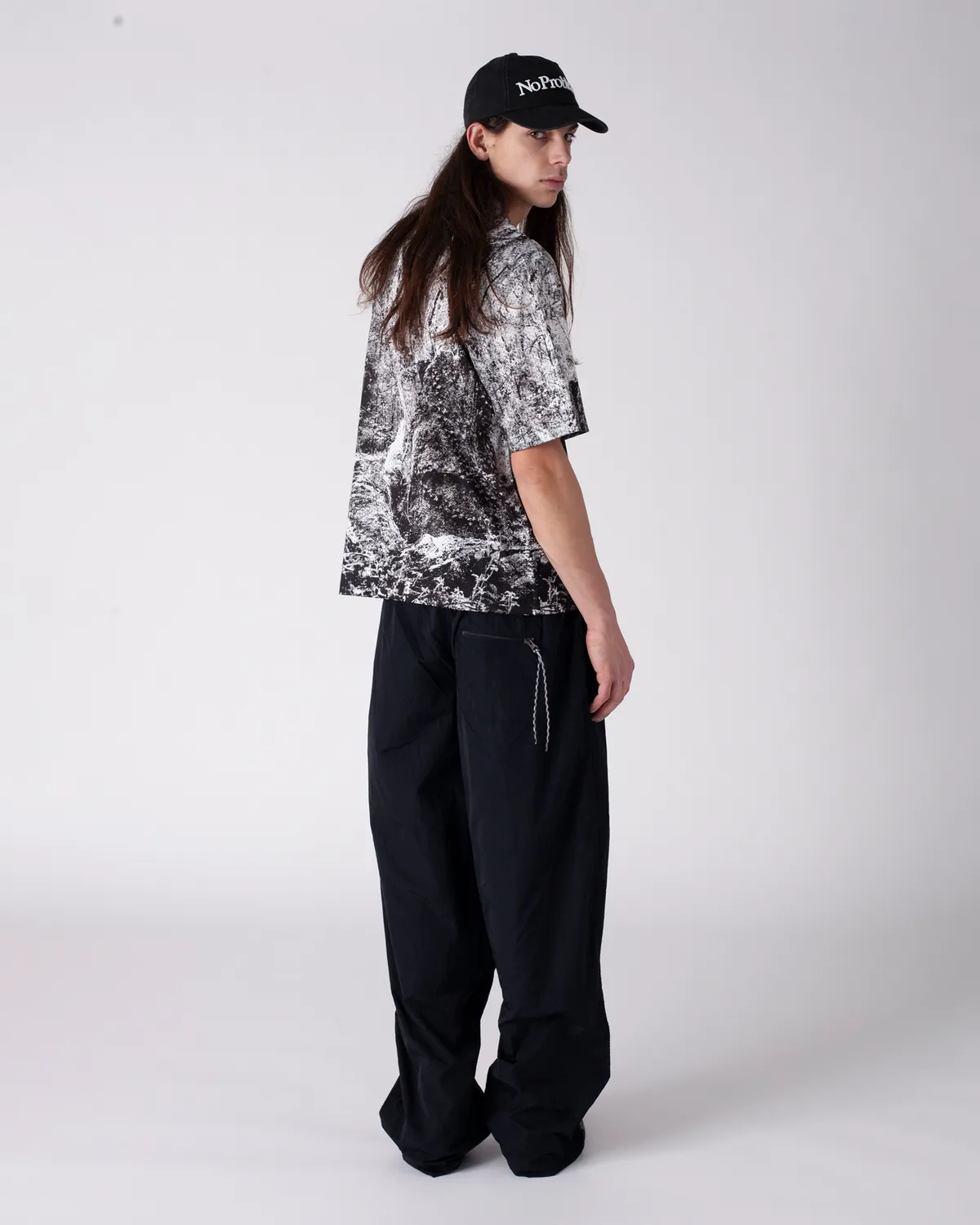 No Problemo Nylon Track pantaloni negri nailon
