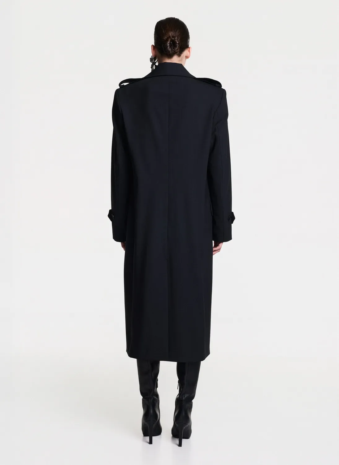 Dualitae Signature jacheta lunga neagra la doua randuri